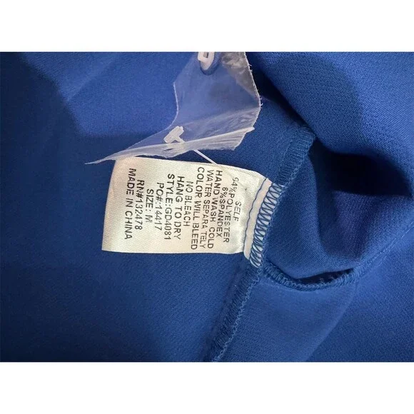 Glam Dress Womens Size M Royal Blue Studded Ruffle Trim Shift Mini - Picture 6 of 6